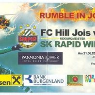 Ticket Eintrittskarte FC Jois vs SK Rapid Wien 21. 6. 2014 Burgenland Nyulas SCR