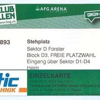 2) Ticket Eintrittskarte FC Sankt Gallen vs Basel 3. 8. 2013 St. Schweiz Fußball