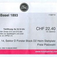 1) Ticket Eintrittskarte FC Sankt Gallen vs Basel 3. 8. 2013 St. Schweiz Fußball