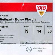 Ticket VfB Stuttgart vs Botev Plovdiv 8. 8. 2013 Botew Plowdiw Bulgarien Bulgaria