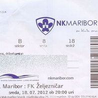 Ticket NK Maribor vs FK Željeznicar Sarajevo 18. 7. 2012 Zeljeznicar Sarajewo Branik