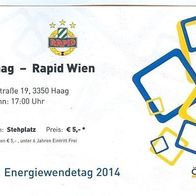 Ticket Eintrittskarte Sportunion Haag vs SK Rapid Wien 14. 6. 2014 Union Fußball