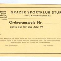 Ordnerausweis SK Sturm Graz Österreich Fußball Grazer Sportklub Gruabn Jakomini