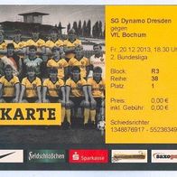 2) Ticket Eintrittskarte SG Dynamo Dresden vs VfL Bochum 20.12.2013 Deutschland