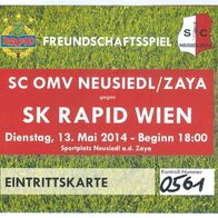 Ticket Eintrittskarte SC Neusiedl an der Zaya vs SK Rapid Wien 13.5.2014 a.d. SCR