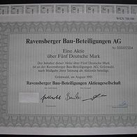Aktie Ravensberger Bau-Beteiligungen 5 DM 1995