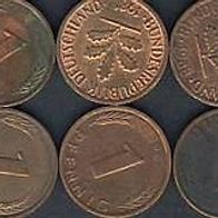 Münzlot 10x 1 Pfennig " Glückspfennige " (23)