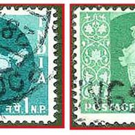 010 Indien - zwei gestempelte Briefmarken verschiedene Werte - India