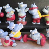 Ü-Ei Figur 1990 Happy Hippos im Fitnessfieber - komplett! - Text!