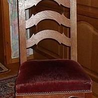 4 sehr alte Stühle, roter Samtbezug, nur Selbstabholer