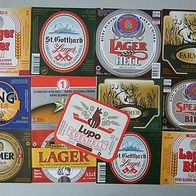 13 Bier-Etiketten - Brau./ Großhandel Lupo Getränke, CH
