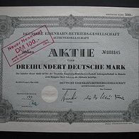 Aktie Dt. Eisenbahn Betriebs-Ges. Hameln 300 DM 1952