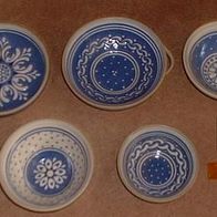 5 top erhaltene Keramik Schälchen gemarkt ?Bunzlau?