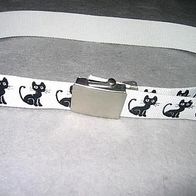 süßer "Katzen"-Gürtel in weiß und schwarz, 105 cm