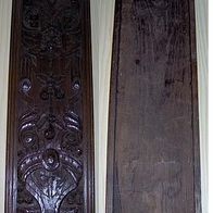 Alte Hand Geschnitzte Original Eichenholz Orgel Tür 2