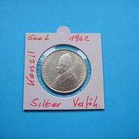 Vatikan 1962 500 LIRE - Silber Jahr 1962 - Konzil sehr rar
