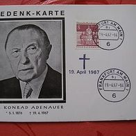 Gedenk-Karte Dr. Konrad Adenauer
