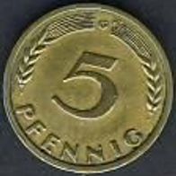 5 Pfennig Bank Deutscher Länder 1949 G. ss - vz.