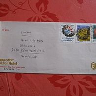 Brief gelaufen mit gest. Briefmarken