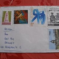 Brief gelaufen mit postfr. und gest. Briefmarken