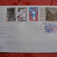 Brief gelaufen mit gest. Briefmarken