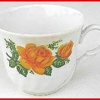 Kaffeetasse (5) - aus Porzellan mit Blumenmuster