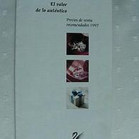 Swarovski Crystal Preisliste Katalog 1997 Spanien RAR
