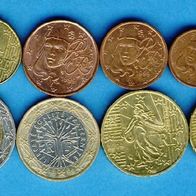 Frankreich 1999 Kursmünzsatz 1 Cent bis 2, - Euro kompl.