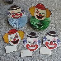 5 Lustige Clownköpfe zum Aufhängen für Party