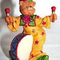 Clown Bär stehend mit Pauke, ca. 11 cm hoch, Dekoration