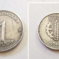 Münze aus Alu Umlaufgeld Umlaufmünze * Deutschland 1 Pfennig 1949 E
