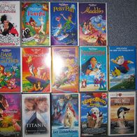 14 St. Konvolut VHS Disney Aladdin Bambi Peter Pan Basil Pocahontas u.v.a.