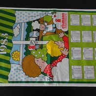 Stoffkalender Eismann Tiefkühl-Heimservice 1983, Geschirrtuch, Kalender, Küchentuch