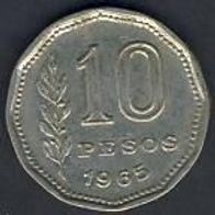 Argentinien 10 Pesos 1965