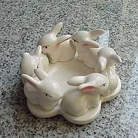 Niedlicher Kerzenständer mit Häschen aus Keramik