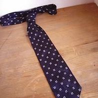 BOSS Krawatte schwarz mit weißem Muster Seide silk
