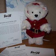 STEIFF Weihnachtsbär 2008 m. Zertifikat + Karton