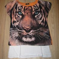 tolles Top + Kurzshirt Page one young Tigerdruck Gr. 158/164 trendy!!! (0818)