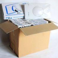 Karton mit 10 WC-Drückerplatten Sanit, 6/9 + 3 l, weiß