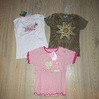 3x süßes T-Shirt Topolino / Lillebi Gr. 122 Rosa BATIK - Look NEU (0818)