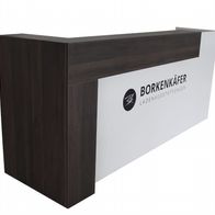 HOFUNTRE Rezeptionstheke 80cm - Moderne Empfangstheke Eiche Gold