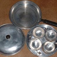 alte Aluminium Pfanne mit Einsätzen von SWAN England