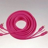 Carhifi CinchKabel, mit Remote-Leitung, pink, einseitig gewinkelt,5m