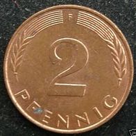 2 Pfennig 1987 "F" BRD / Deutschland / >> SELTEN << / D