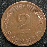 2 Pfennig 1974 "D" BRD / Deutschland / Germany / D