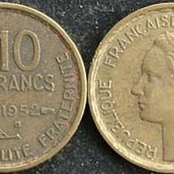 Frankreich / France 10 Francs 1952 "B"