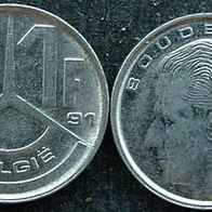 Belgien / Belgie 1 Franc 1991 - Boudewijn 1