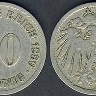 Kaiserreich 10 Pfennig 1890 A