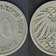 Kaiserreich 10 Pfennig 1893 A