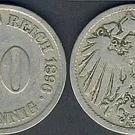 Kaiserreich 10 Pfennig 1896 A